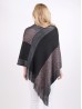 Speckled Striped Poncho W/Fringes